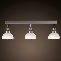 Flush Mount Trinal head Light White Glass Aluminum Frame Fashion Modern