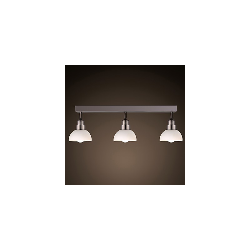 Flush Mount Trinal head Light White Glass Aluminum Frame Fashion Modern