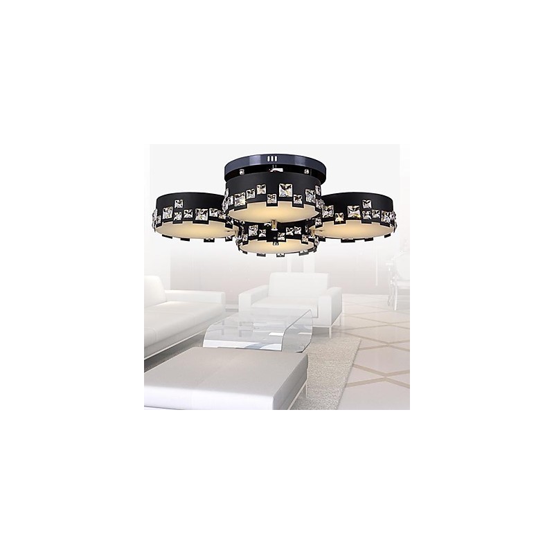 Modern Contemporary Crystal Metal Flush Mount