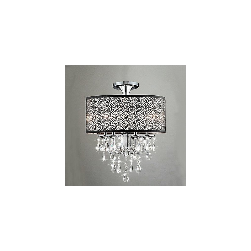 Traditional Classic Crystal Metal Flush Mount