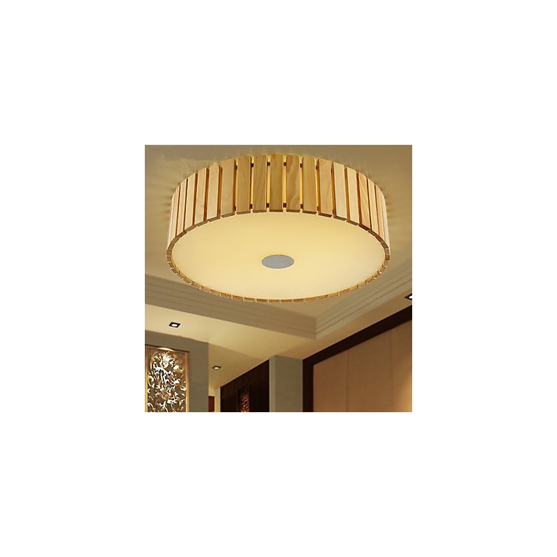 Flush Mount Traditional Classic Wood Bamboo