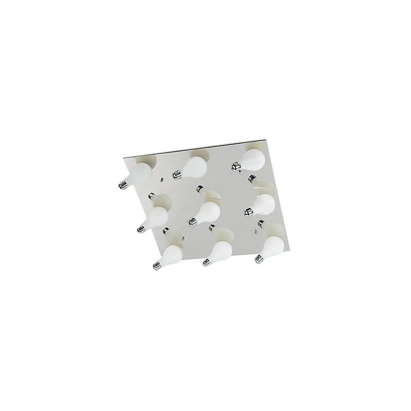 Modern Flush Mount with 9 Lights in Square (G4 Bulb Base)