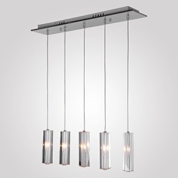 Modern Contemporary Island Crystal Chrome Metal Pendant Light