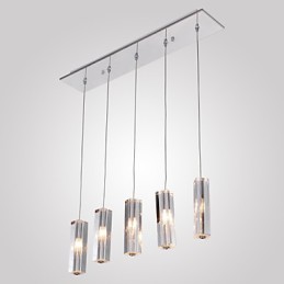 Modern Contemporary Island Crystal Chrome Metal Pendant Light