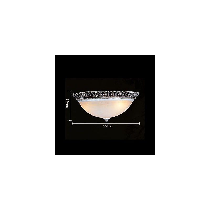 Dark Brown Flush Mount Light Glass Resin Pattern Carving European Classic