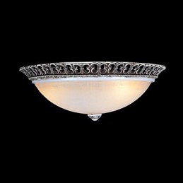Dark Brown Flush Mount Light Glass Resin Pattern Carving European Classic