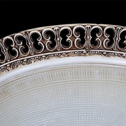 Dark Brown Flush Mount Light Glass Resin Pattern Carving European Classic