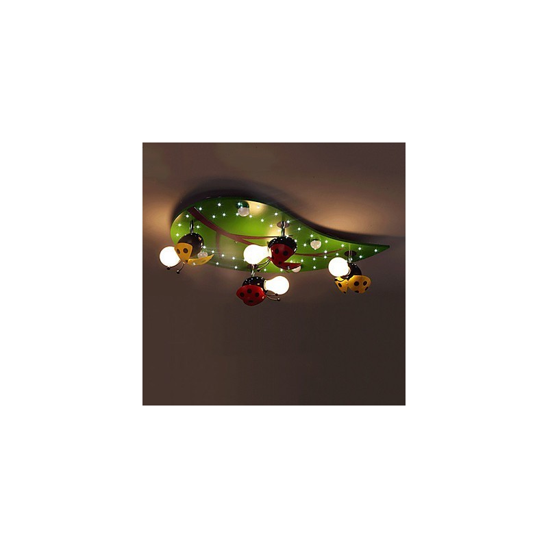 Flush Mount Modern Contemporary Wood Bamboo