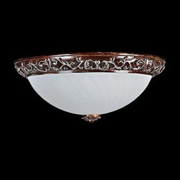 Flush Mount Light Glass Resin Silver Carving European Classic