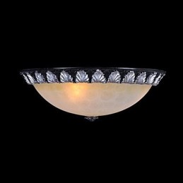 Flush Mount Light Pattern Glass Resin Silver Carving European Classic