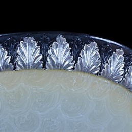 Flush Mount Light Pattern Glass Resin Silver Carving European Classic