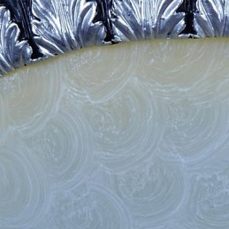 Flush Mount Light Pattern Glass Resin Silver Carving European Classic