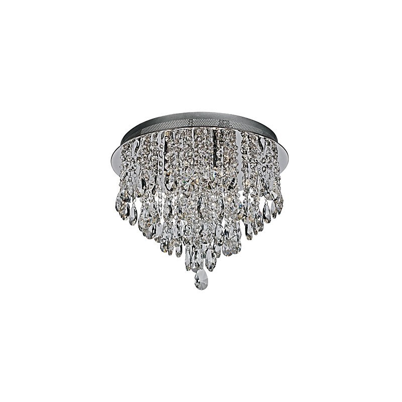 Modern Contemporary Crystal Chrome Crystal Flush Mount