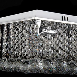 Modern Contemporary Crystal Electroplated Metal Flush Mount