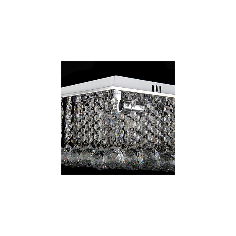 Modern Contemporary Crystal Electroplated Metal Flush Mount