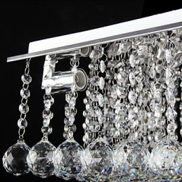 Modern Contemporary Crystal Electroplated Metal Flush Mount