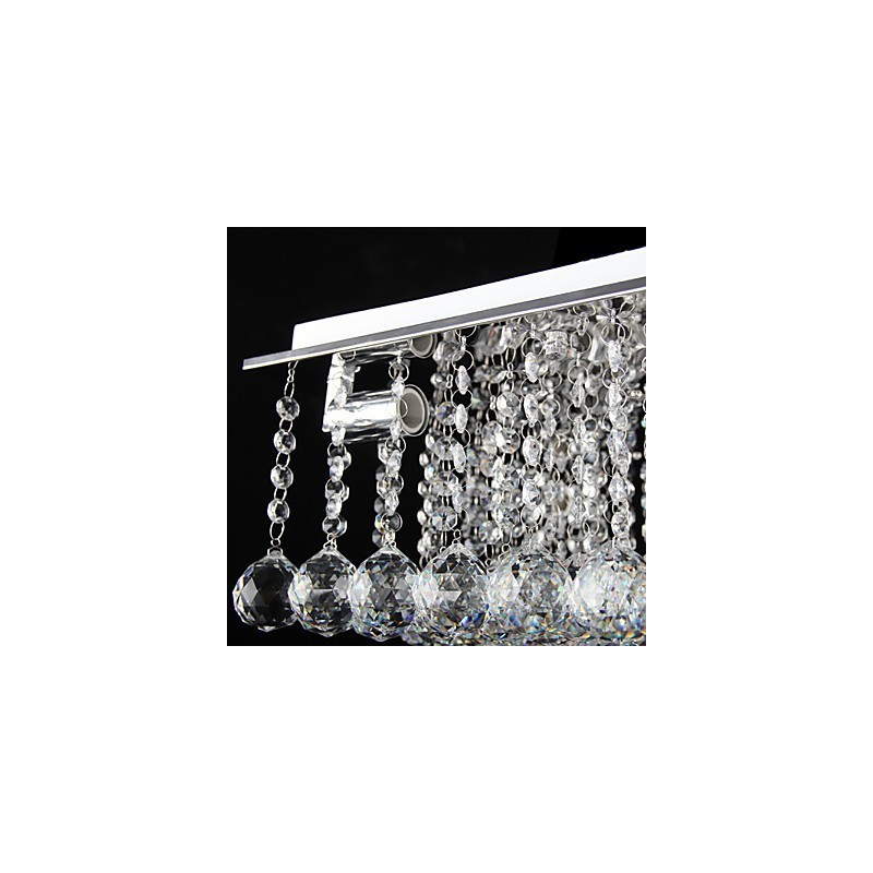 Modern Contemporary Crystal Electroplated Metal Flush Mount