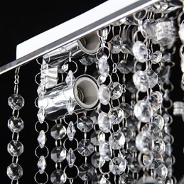 Modern Contemporary Crystal Electroplated Metal Flush Mount
