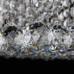Modern Contemporary Crystal Electroplated Metal Flush Mount