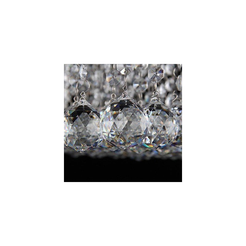 Modern Contemporary Crystal Electroplated Metal Flush Mount