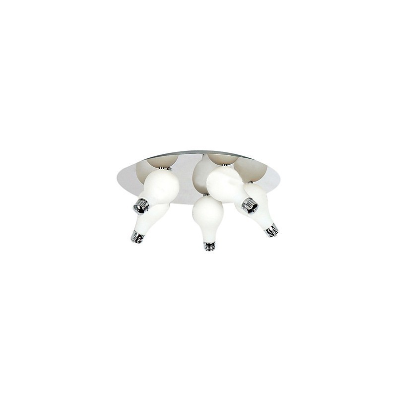 Modern Flush Mount with 5 Lights in Round (G4 Bulb Base)