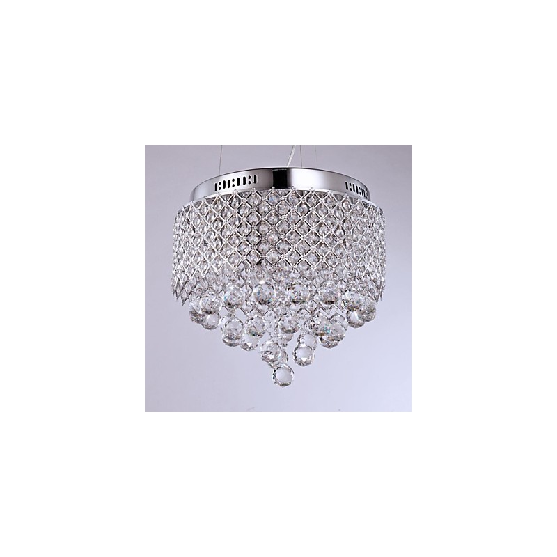 Modern Contemporary Crystal Chrome Metal Flush Mount