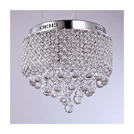 Modern Contemporary Crystal Chrome Metal Flush Mount