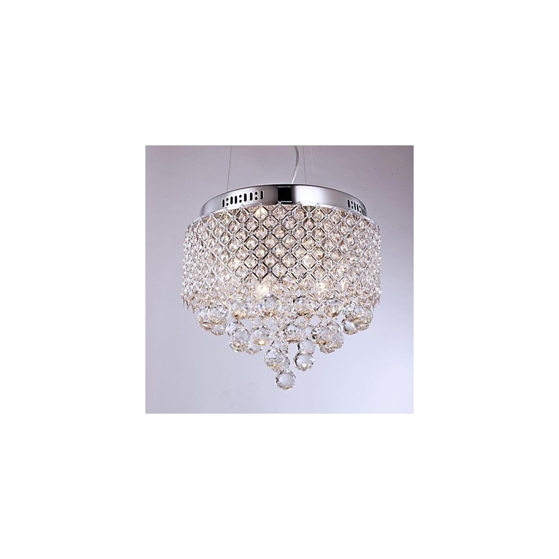 Modern Contemporary Crystal Chrome Metal Flush Mount