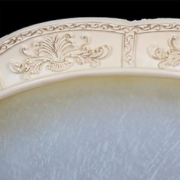 White Flush Mount Light Yellow White Glass Resin Pattern Carving European Classic