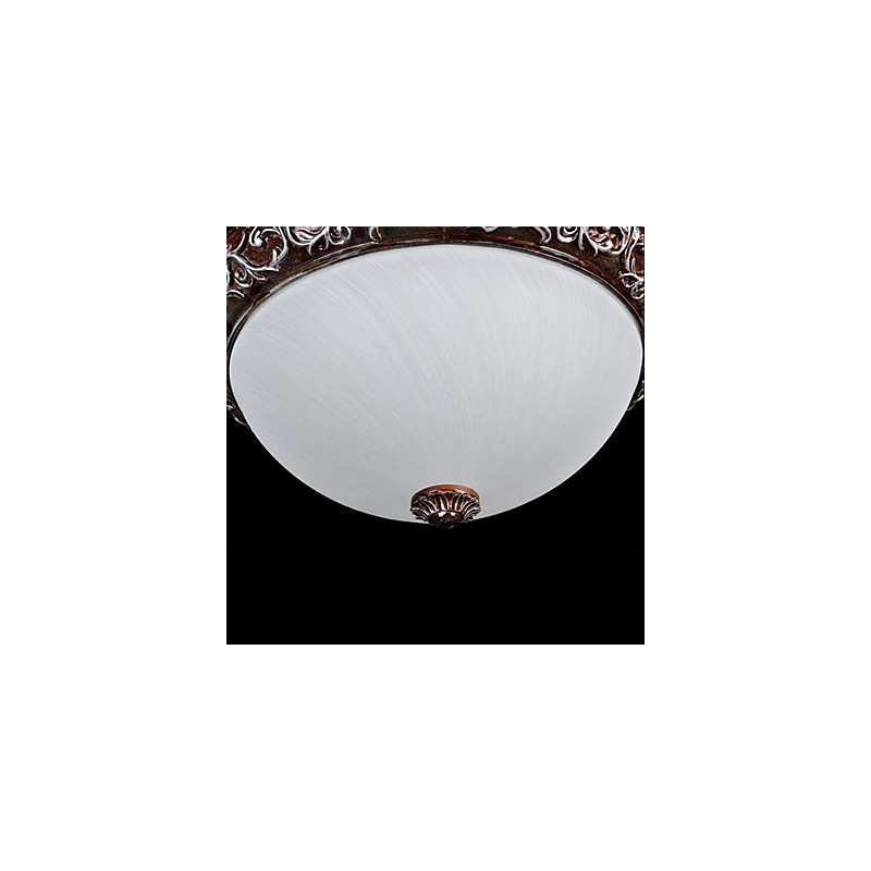 Flush Mount Light Glass Resin Silver Carving European Classic