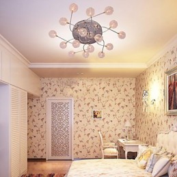 G4 Iron Flush Mount Light with Aluminum Shades