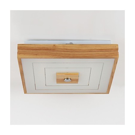 Modern Contemporary Mini Style Painting Wood Bamboo Flush Mount