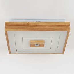 Modern Contemporary Mini Style Painting Wood Bamboo Flush Mount