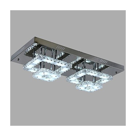 Modern Contemporary Crystal Chrome Metal Flush Mount