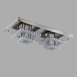 Modern Contemporary Crystal Chrome Metal Flush Mount