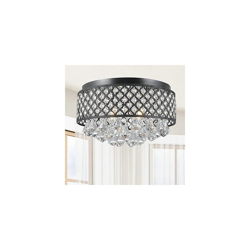 Traditional Classic Crystal Painting Metal Flush Mount