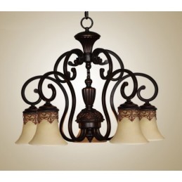 Vintage Country Island Painting Metal Chandelier Flush Mount