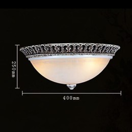 Dark Brown Flush Mount Light Glass Resin Pattern Carving European Classic