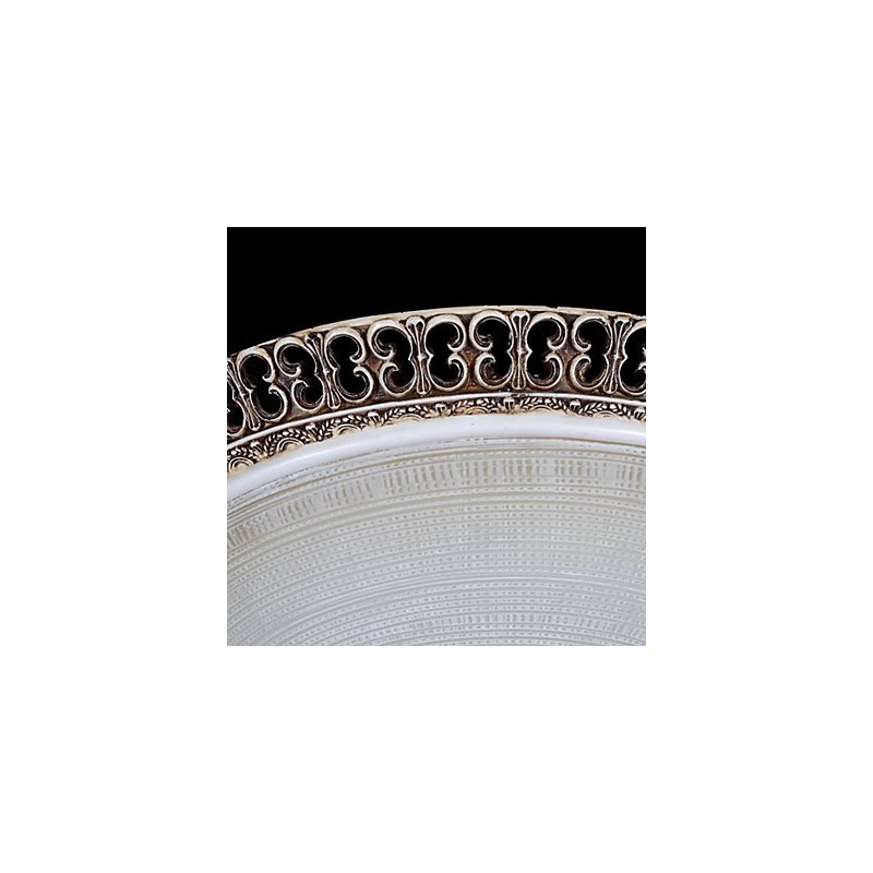 Dark Brown Flush Mount Light Glass Resin Pattern Carving European Classic