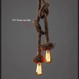 1 Light DIY Art Hemp Rope Light Creative Hemp Rope Droplight