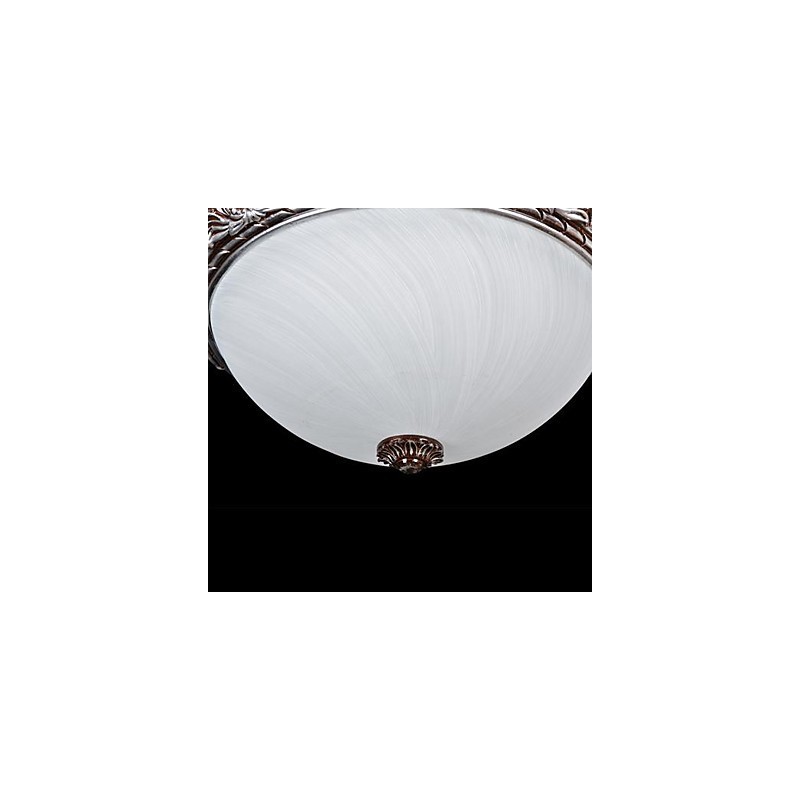 Flush Mount Light Glass Resin Silver Carving Retro European Classic