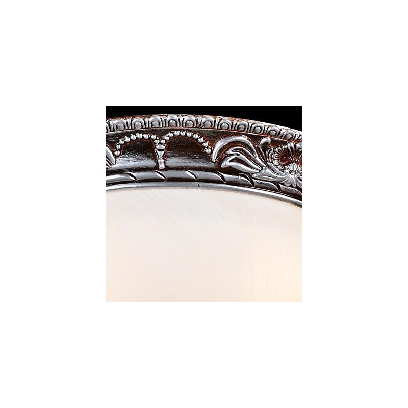 Flush Mount Light Glass Resin Silver Carving Retro European Classic