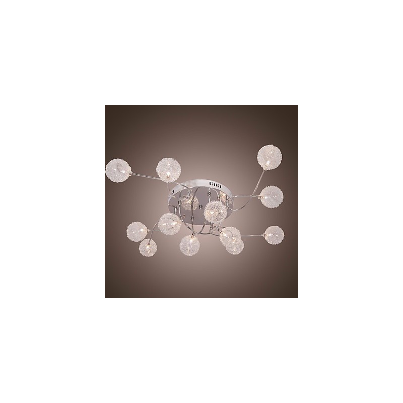 G4 12 light Iron Flush Mount Light with Aluminum Shades