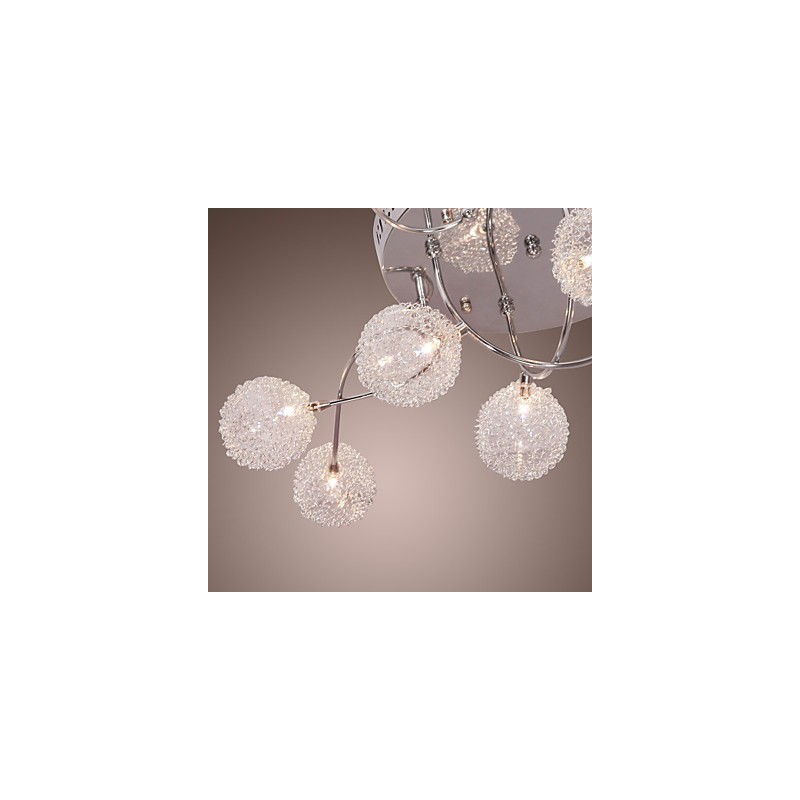 G4 12 light Iron Flush Mount Light with Aluminum Shades