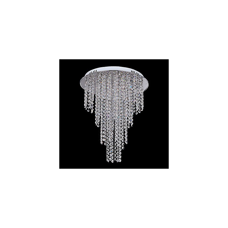 Crystal Flush Mount 8 Light Contemporary Metal Electroplating