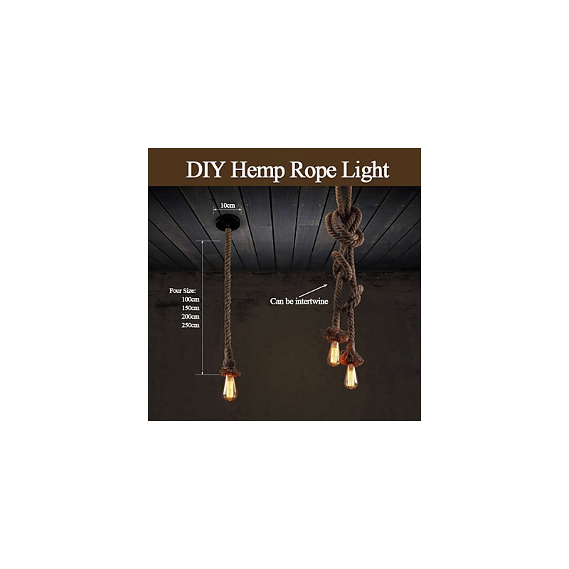 1 Light DIY Art Hemp Rope Light Creative Hemp Rope Droplight