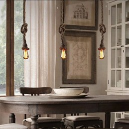 1 Light DIY Art Hemp Rope Light Creative Hemp Rope Droplight