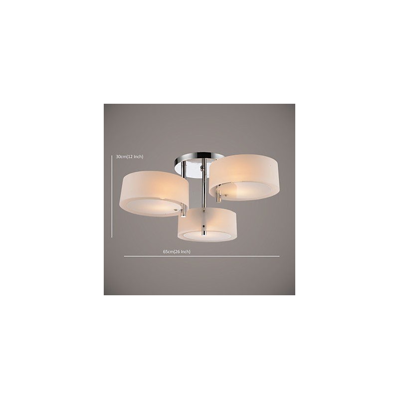Flush Mount Modern Contemporary 3 Lights Ceiling Light Metal