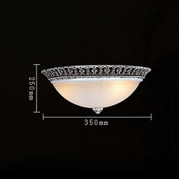 Dark Brown Flush Mount Light Glass Resin Pattern Carving European Classic