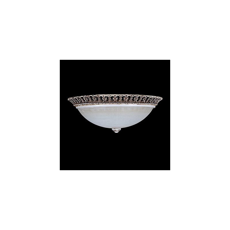 Dark Brown Flush Mount Light Glass Resin Pattern Carving European Classic